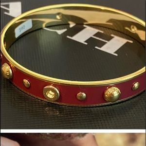 Coach Signature Burgundy Bracelet